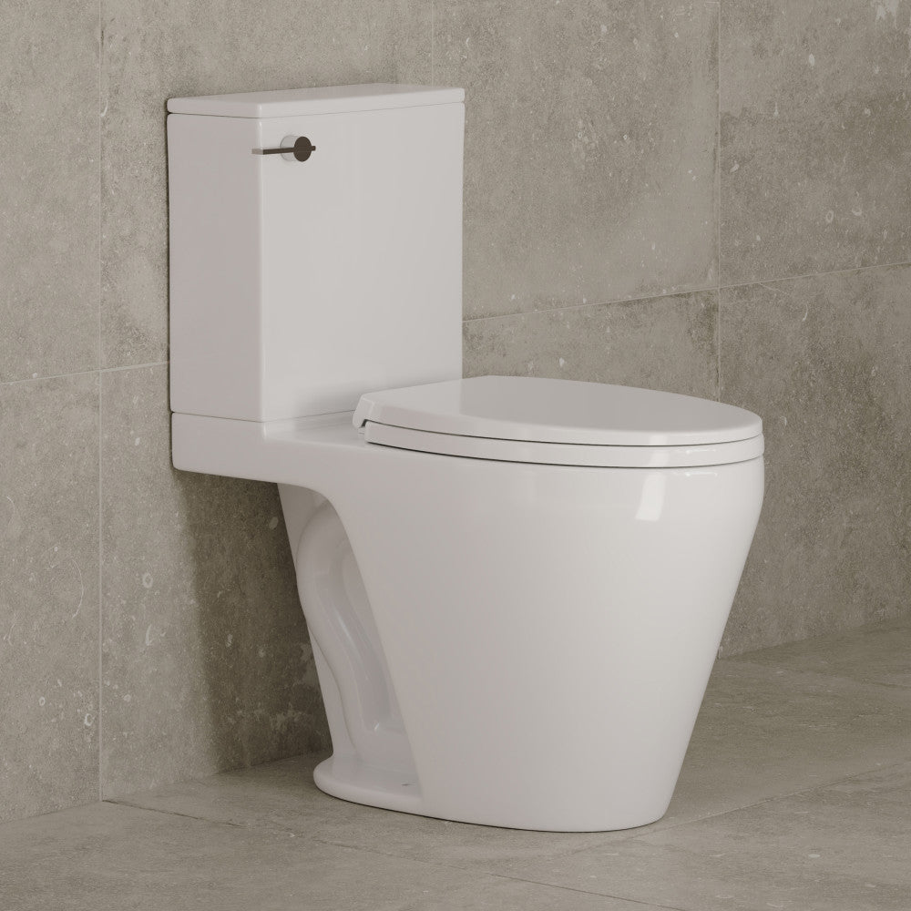 Carlton Belmont Semi-Skirted Two-Piece 12" Rough-in 1.28 GPF Left-Hand Flush Elongated Toilet in Glossy White