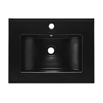 24" Vanity Sink Top in Glossy Black