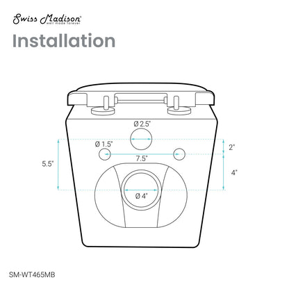 Calice Wall-Hung Round Toilet Bowl in Matte Black