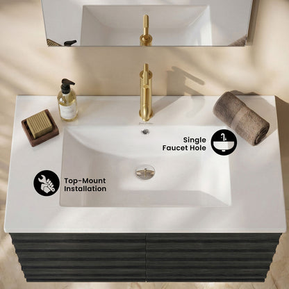 30" Ceramic Vanity Sink Top