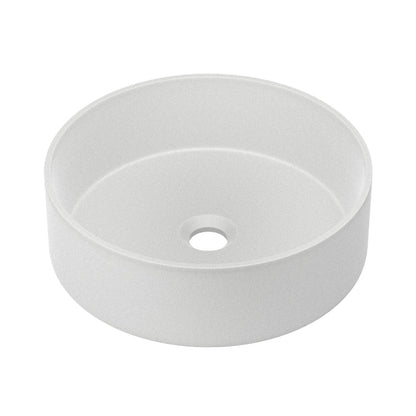 Lisse 14.5" Concrete Round Vessel Sink in Matte White