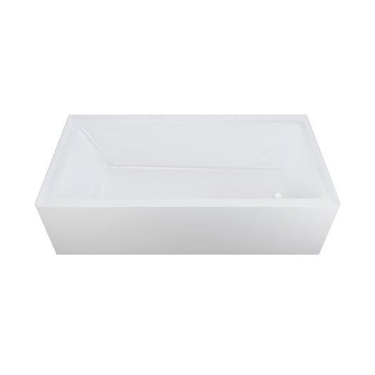 Voltaire 72 x 36 Skirted Right Drain Soaking Alcove Bathtub in Glossy White, Drain Included