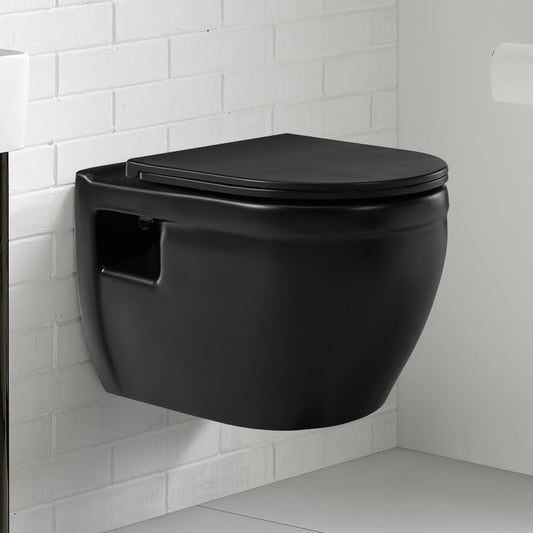 Ivy Wall-Hung Elongated Toilet Bowl in Matte Black