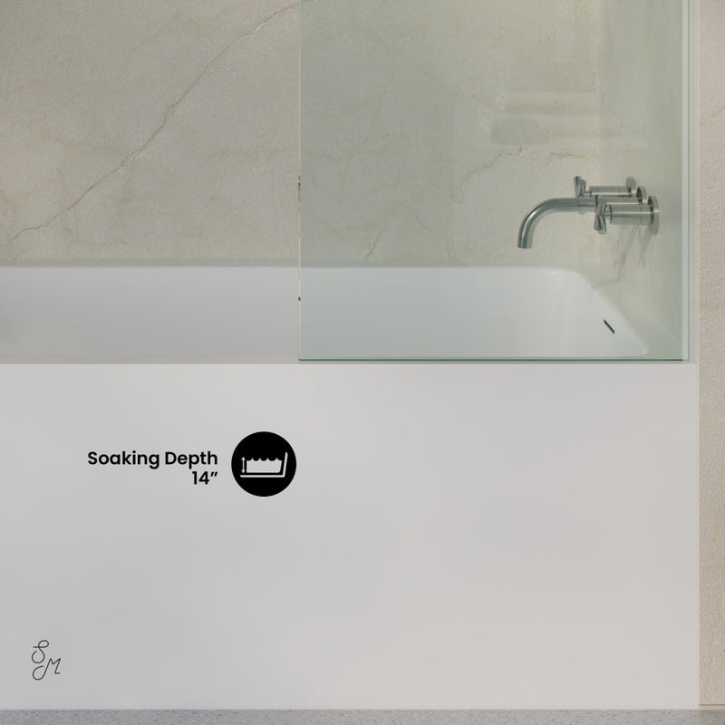 Voltaire 72 x 32 Skirted Right Drain Soaking Alcove Bathtub in Glossy White, Drain Included