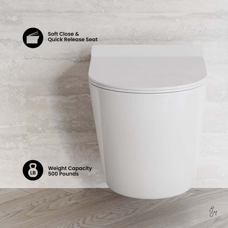 Swiss Madison Well Made Forever SM-WK449-01W - St. Tropez Wall Hung Toilet Bundle, Glossy White