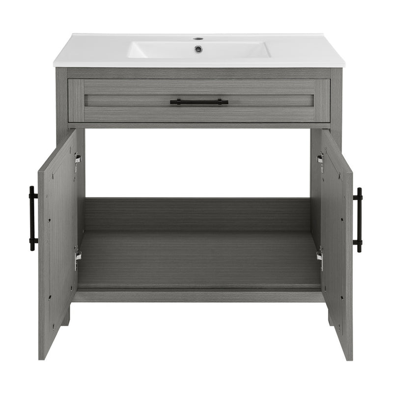 Calice 36" Freestanding Bathroom Vanity in Carbon Gray with Sink Top