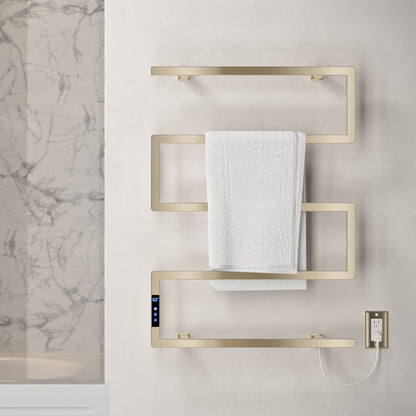 Voltaire 5-Bar Electric Towel Warmer in Swiss Gold with Timer