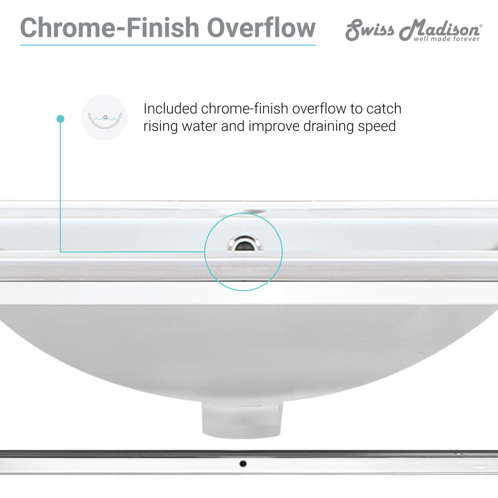 36-inch wall-mounted bathroom vanity with open chrome frame shelf and white sink top.