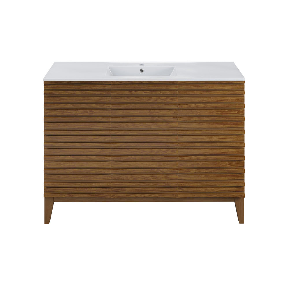 Cascade 48'' Bathroom Vanity in Brown Oak