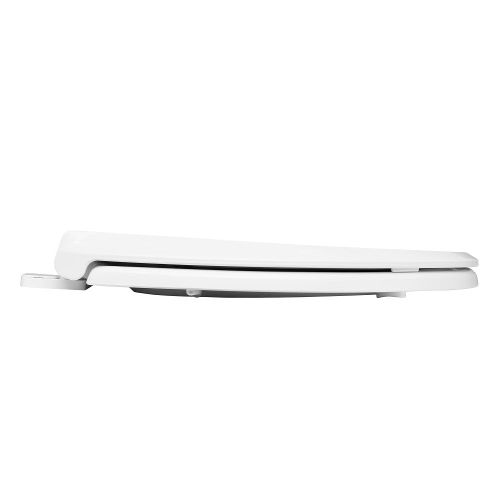 Elongated Toilet Seat with Toddler Seat Built In, Family Toilet Seat in Glossy White