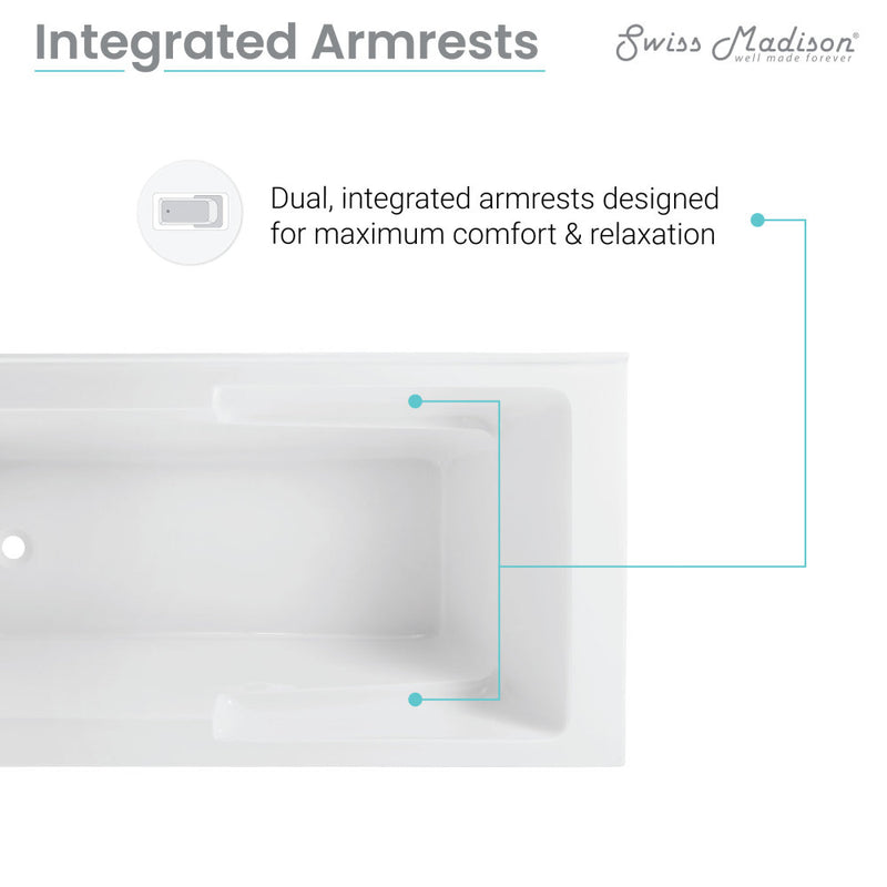 Voltaire 60 x 32 Left Hand Drain Drain Alcove Tub with Corner Apron
