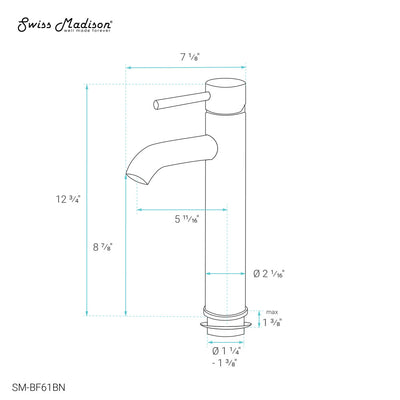 Ivy Single Hole, Single-Handle, High Arc Bathroom Faucet in Brushed Nickel