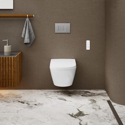 Pur Smart Wall-Hung Toilet with Bidet Bundle with Round Chrome Actuator