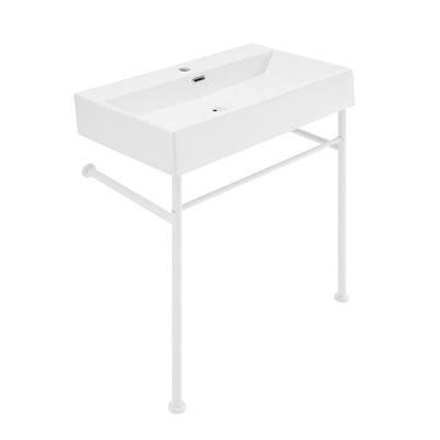 Swiss Madison Claire 24 in. Ceramic Console Sink in White Basin Gold Legs  SM-CS721 - The Home Depot