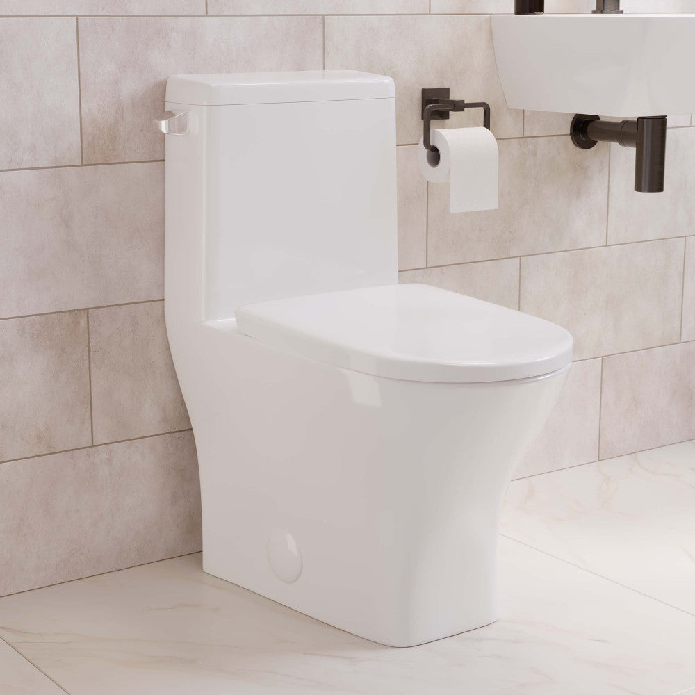 Sublime II One-Piece Round Toilet with Left Side Flush, 10" Rough-In 1.28 gpf