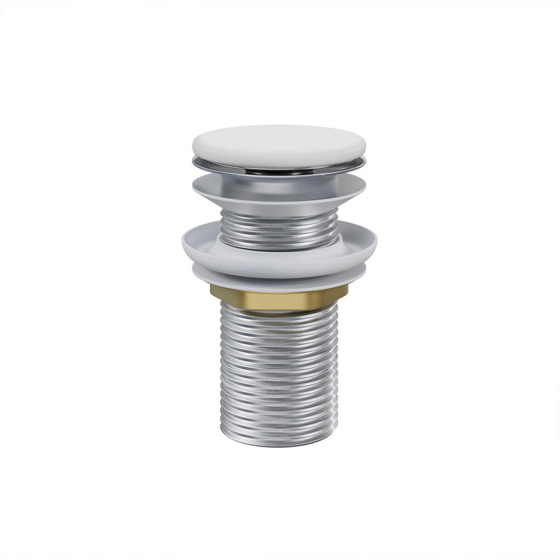 Lisse Concrete Bathroom Sink Non-Overflow Pop Up Drain in Matte White