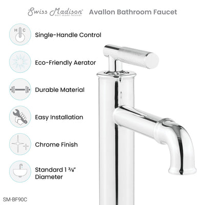 Avallon Single Hole, Single-Handle Sleek, Bathroom Faucet in Chrome