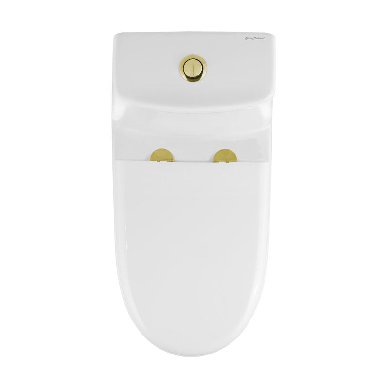 Ivy One Piece Toilet Dual Vortex™ Flush, Brushed Gold Hardware 1.1/1.6 gpf