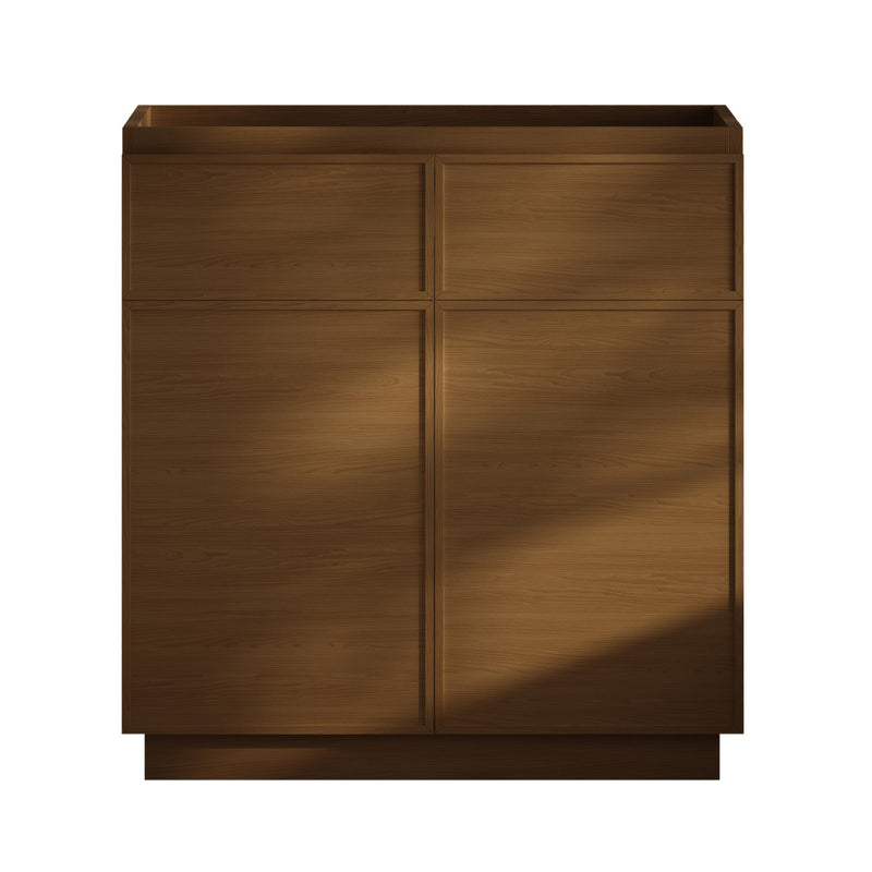St. Tropez 36" Freestanding Bathroom Vanity Cabinet without Top in Brown Oak