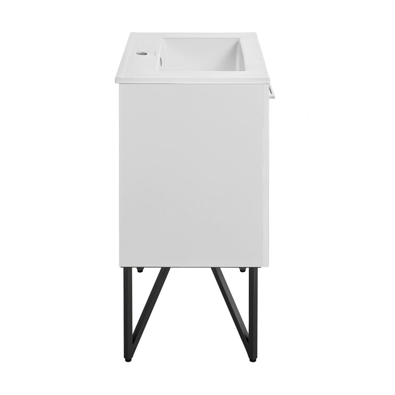 Annecy 24" Freestanding Bathroom Vanity in White with Sink Top