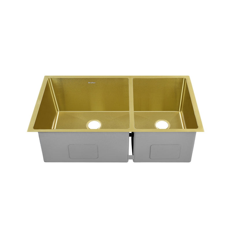 Rivage 33 x 20 Stainless Steel, Dual Basin, Undermount Kitchen Sink in Gold