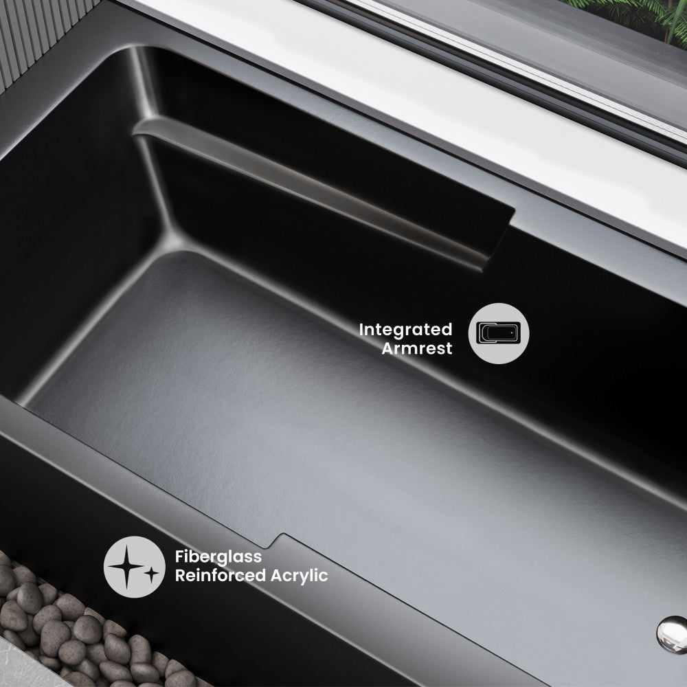 Voltaire 60" x 32" Right-Hand Drain Alcove Bathtub with Apron in Matte Black