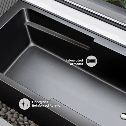 Voltaire 60" x 32" Right-Hand Drain Alcove Bathtub with Apron in Matte Black