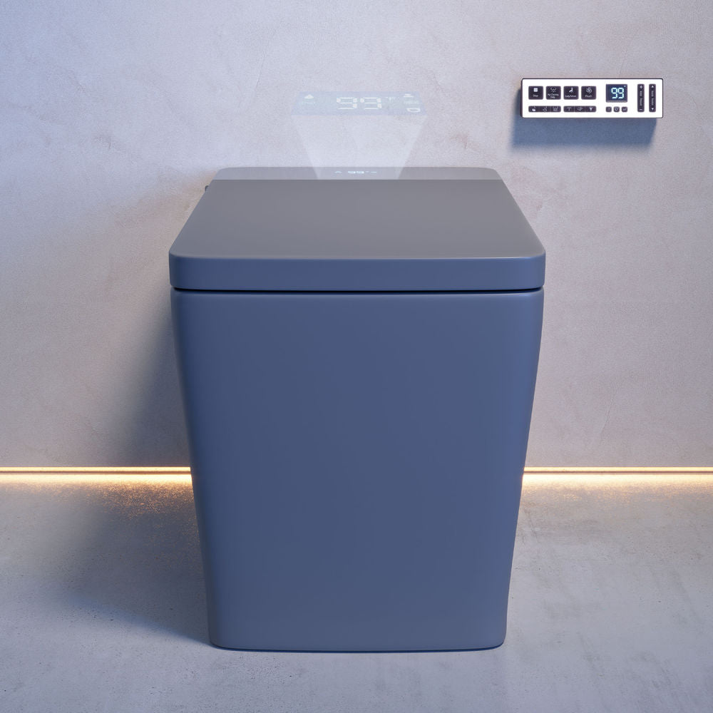 Concorde One Piece Smart Toilet 1.28 GPF in Matte Gray with Heated Bidet, Air Drying, Night Light, Foot Sensor