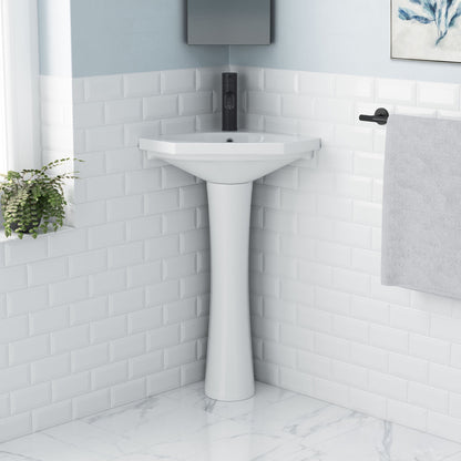 St.Tropez Corner Two-Piece Pedestal Sink