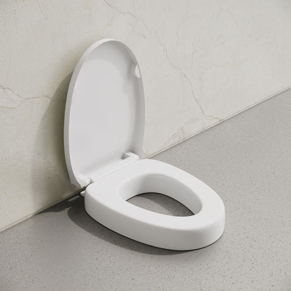 Ryse 3 in. Raised Elongated Soft Close ADA Compliant Toilet Seat in Glossy White