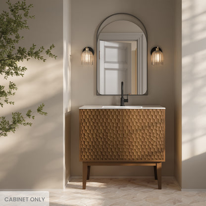 Bosse 36" Freestanding Bathroom Vanity Cabinet without Top in Brown Oak