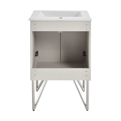 Annecy 24" Freestanding Bathroom Vanity in Greige with Sink Top