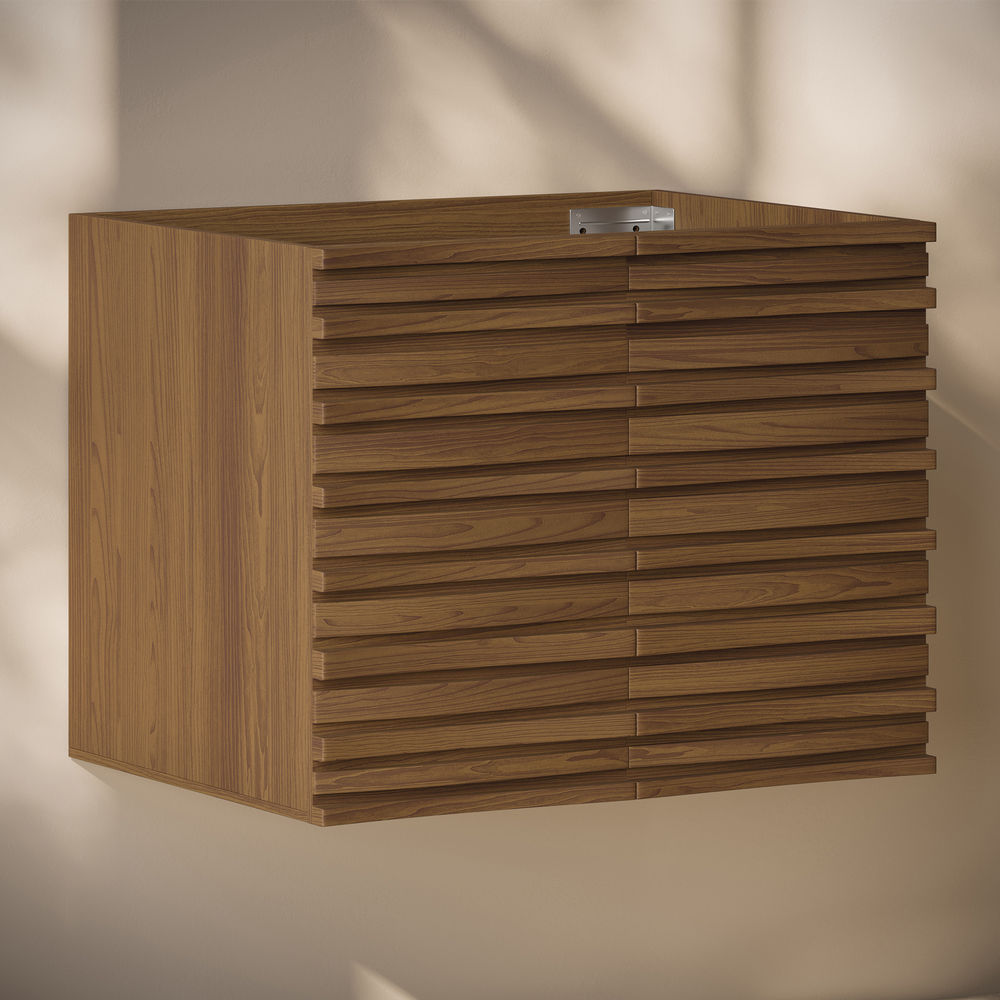 Cascade 30" Wall-Mounted Bathroom Vanity Cabinet without Top in Brown Oak