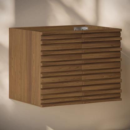 Cascade 30" Wall-Mounted Bathroom Vanity Cabinet without Top in Brown Oak
