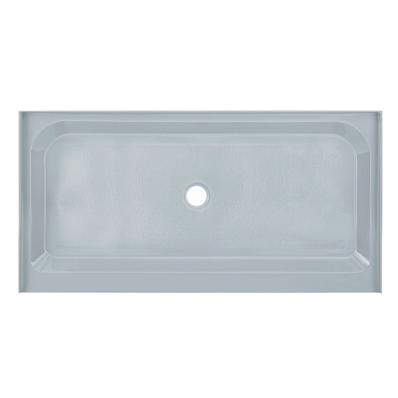Voltaire 60" x 30" Single-Threshold, Center Drain, Shower Base in Gray