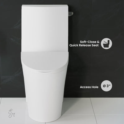 St. Tropez One Piece Elongated Toilet Right Side Flush 1.28 gpf