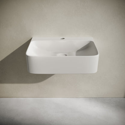 St. Tropez 17" Rectangle Wall-Mounted Sink in Glossy White