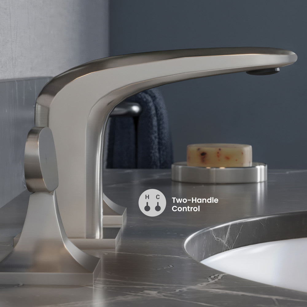 Chateau 8 in. Widespread, 2-Handle, Bathroom Faucet in Brushed Nickel