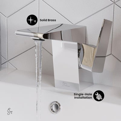 Carre Single Hole, Single-Handle, Bathroom Faucet in Chrome