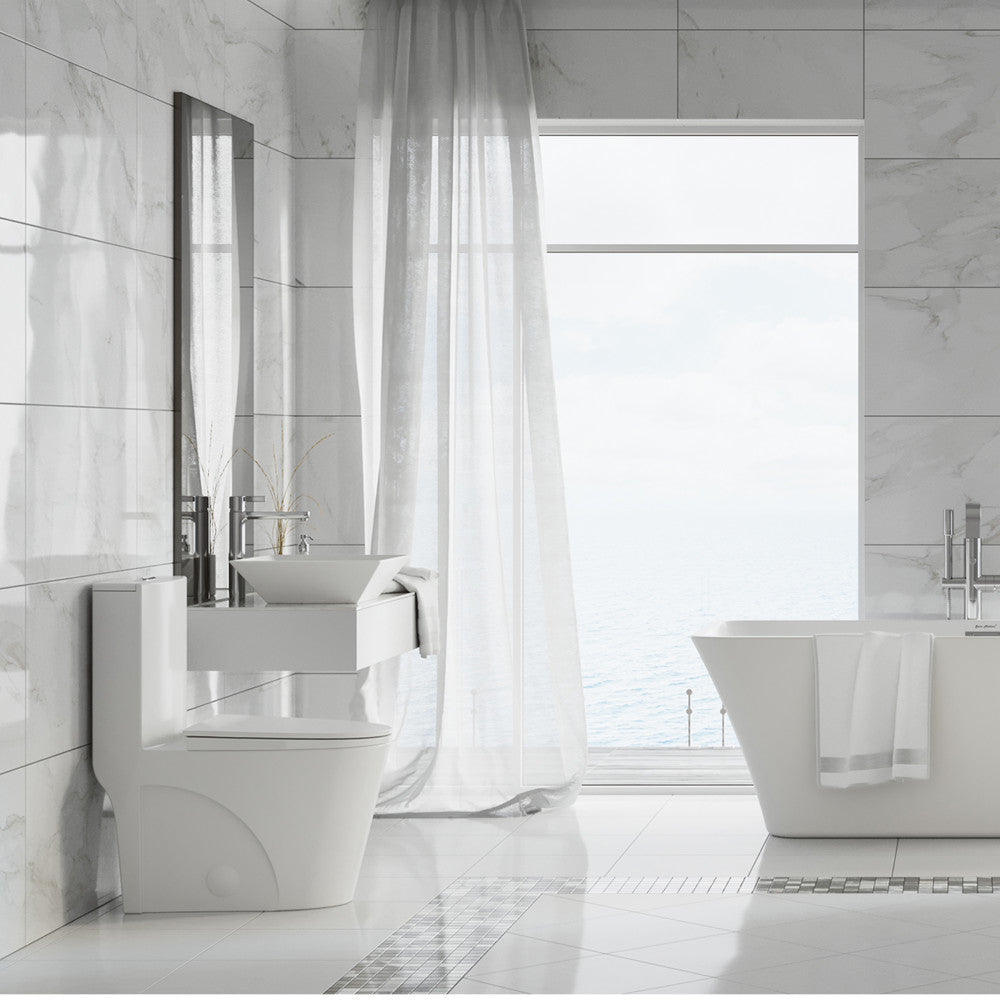 St. Tropez One-Piece Elongated Toilet Vortex Dual-Flush 1.1/1.6 gpf (6 - Pack)
