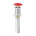Ceramic Bathroom Sink Non-Overflow Pop Up Drain in Matte Red