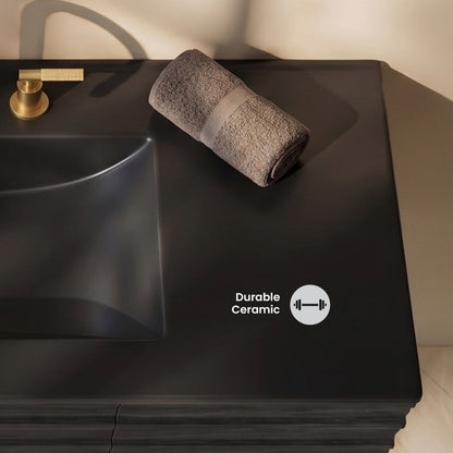 48" 3-Hole Widespread Vanity Sink Top in Matte Black