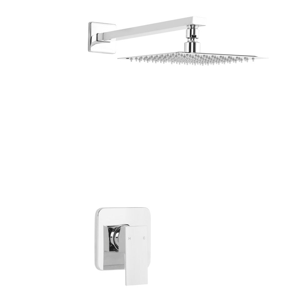Concorde Single-Handle 1 Spray 8" Wall Mounted Fixed Shower Head in Chrome (Valve Included)
