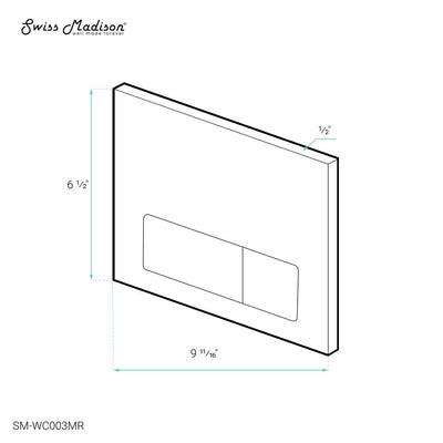 Wall Mount Dual Flush Actuator Plate with Rectangle Push Buttons in Matte Red