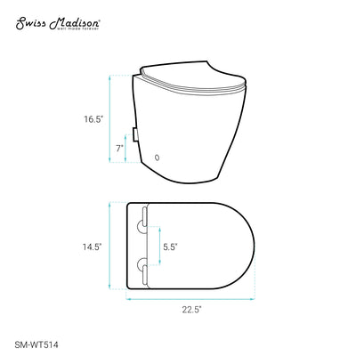 St. Tropez Back to Wall Concealed Tank Toilet Bowl Bundle in Glossy White