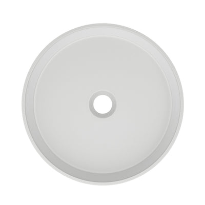 Lisse 14.5" Concrete Round Vessel Sink in Matte White