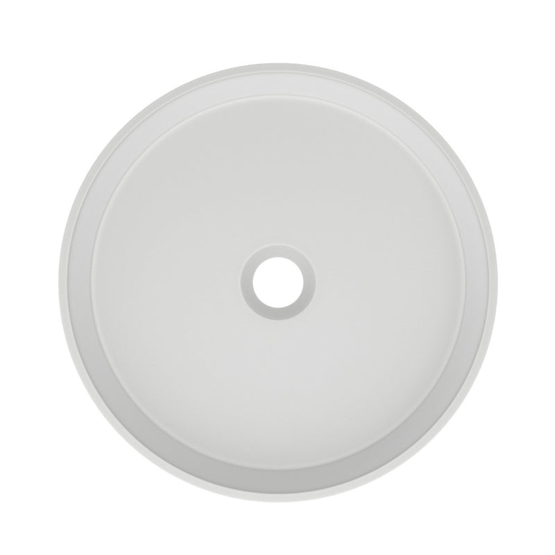 Lisse 14.5" Concrete Round Vessel Sink in Matte White