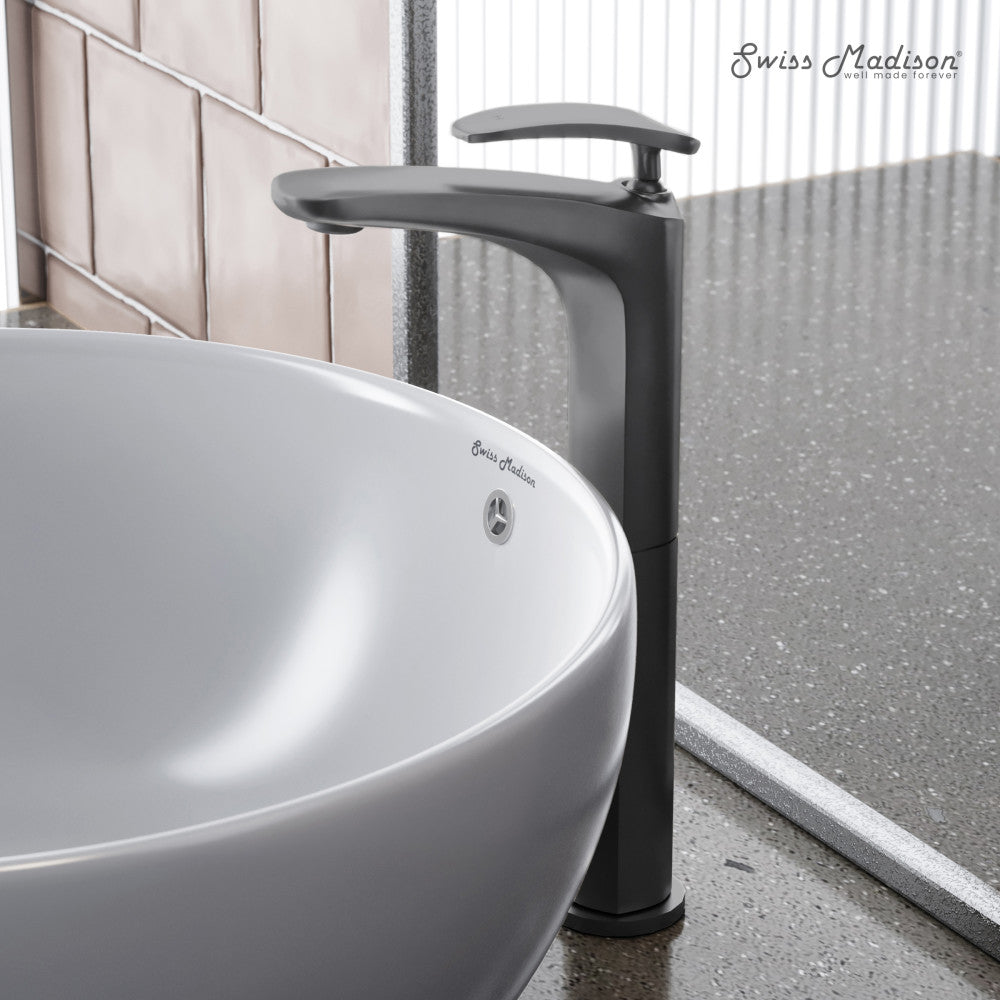Sublime Single Hole, Single-Handle, High Arc Bathroom Faucet in Gunmetal Gray