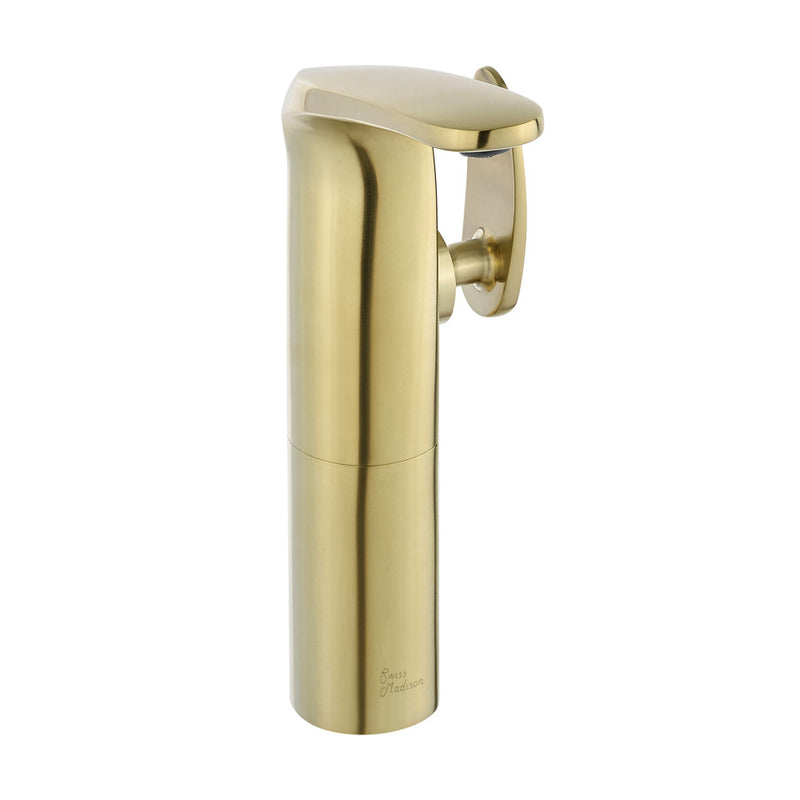 Chateau Single Hole, Single-Handle, High Arc Bathroom Faucet in Brushed Gold