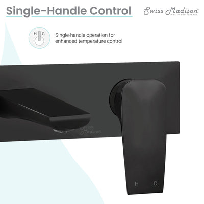 Monaco Single-Handle, Wall-Mount, Bathroom Faucet in Matte Black